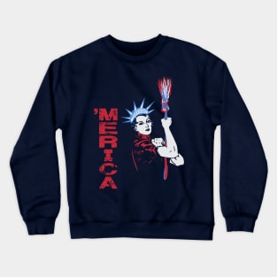 Merica Statue of Liberty 4th Of July Independence Day Sarcasm Crewneck Sweatshirt